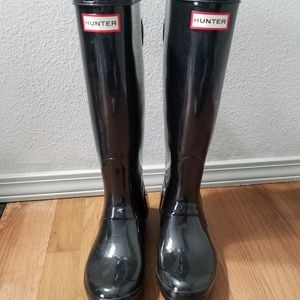 Hunter Boots Original Black Gloss Size 7.0